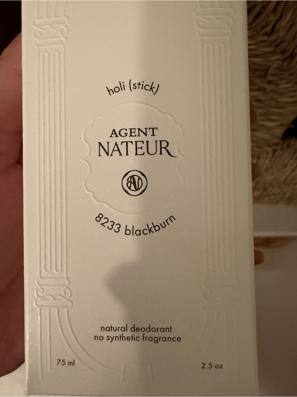 Agent Nateur Holi (Stick) 8233 Blackburn Natural Deodorant - White